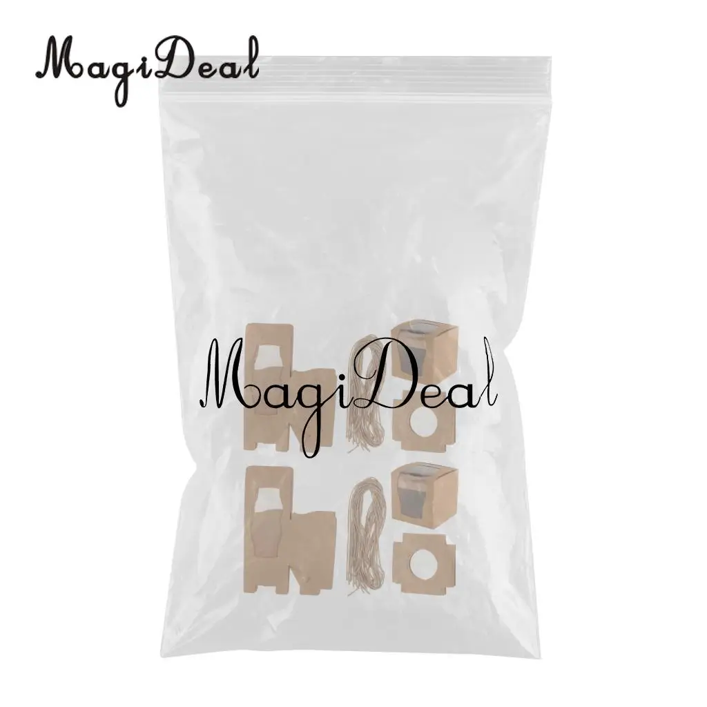 MagiDeal 24pcs Vintage Kraft Paper Cake Cupcake Box Bakery Package Craft Wedding Favor Gift Favor Brown