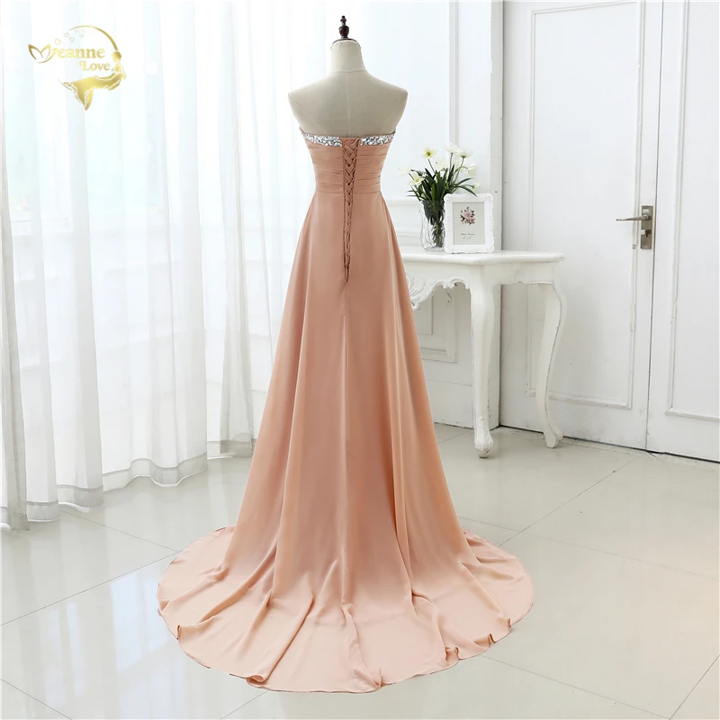 Vestido de festa vestido longo, длинные шифоновые вечерние платья с открытой ножкой, на шнуровке, с вырезом в виде сердца, Украшенные бусинами и кристаллами, OL4311