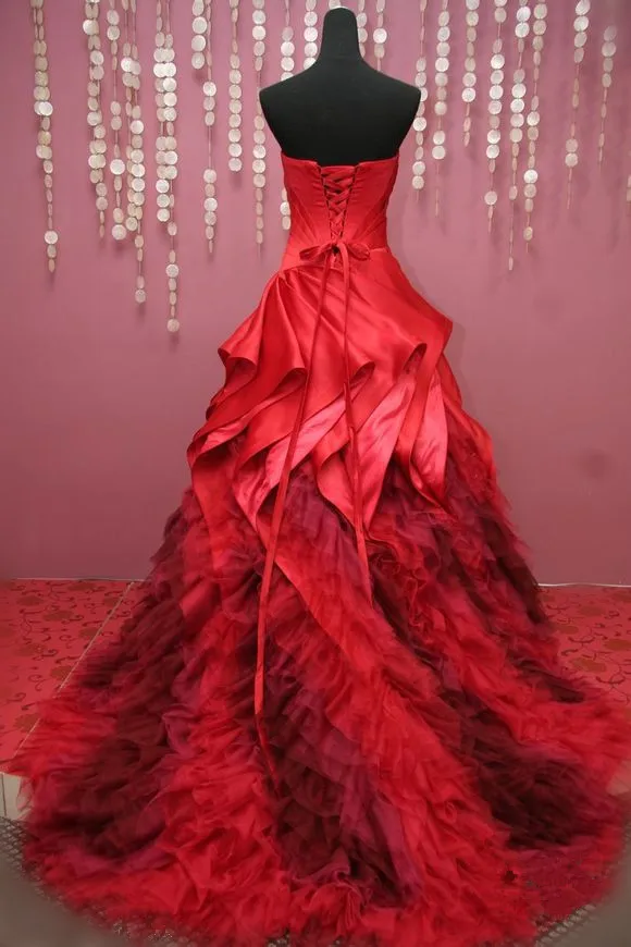 Vestidos Madres De La Novia модное милое бальное платье длиной до пола с открытой спиной, красное пышное свадебное платье, платья подружки невесты