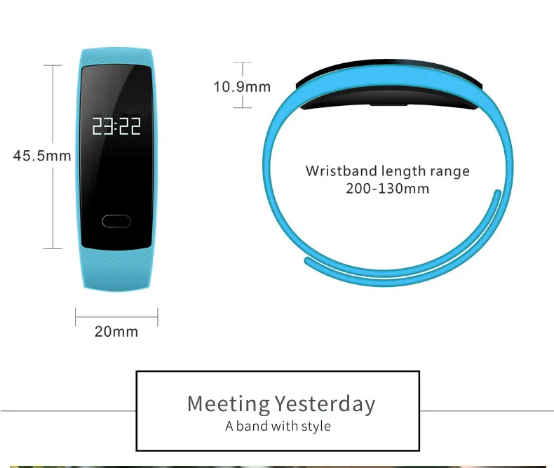 BOAMIGO Bluetooth Smart Bracelet Wristband Message Reminder Sleep Monitoring Portable Rubber Smart Watches for IOS Android Phone (24)