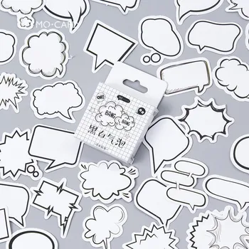 45PCS/box Creative Dialog Box Album Paper Lable Stickers Crafts And Scrapbooking Decorative Lifelog Sticker Cute Stationery