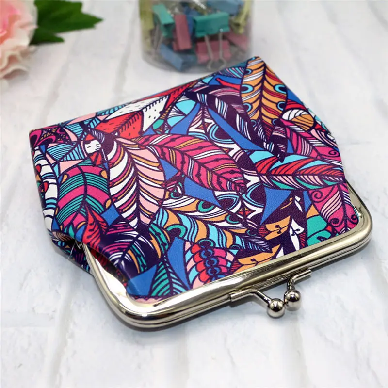  Women's Print Coin Purse Money Bag Change Card Holders Small women's wallet clutch portfel cuzdan billetera carteira 40MA2014