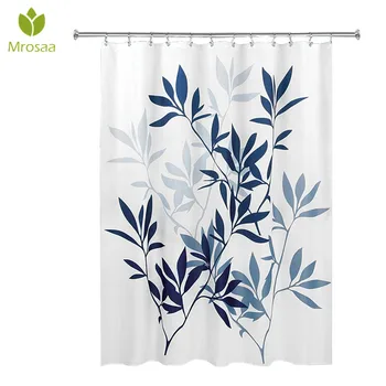 

Mrosaa 180x180cm Leaves Printing Bath Shower Curtains Waterproof Anti-mildew Polyester Bathroom Curtain Home Decoration 3 Colors