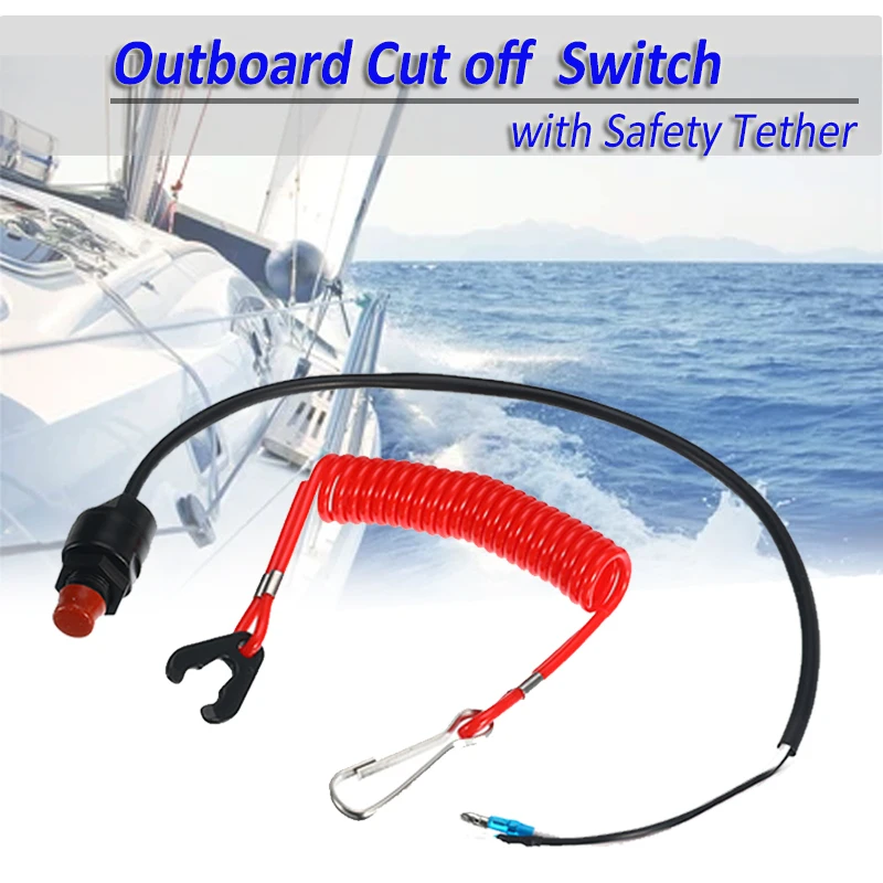 

Universal Boat Motor Engine Emergency Kill Stop Switch Outboard Cut off Switch with Safety Tether Lanyard For Yamaha /Tohatsu