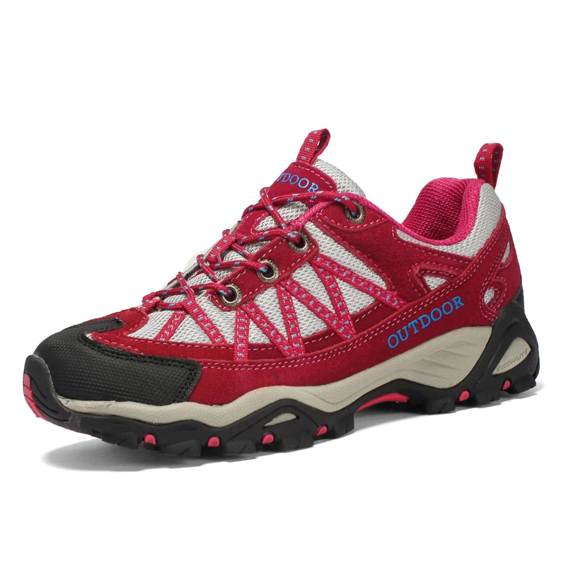 Охотничий горный треккинг ботинки Уличная обувь кроссовки горные женские прогулочные женские походные ботинки - Цвет: Pink