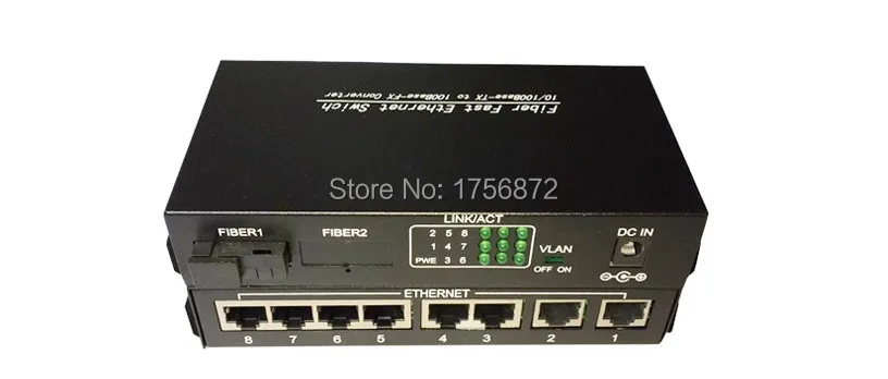 

1 port 1000Mbps SC fiber and 8 port RJ45 fast Ethernet fiber Switch single-mode fiber media converter 20KM SC 1 Pairs
