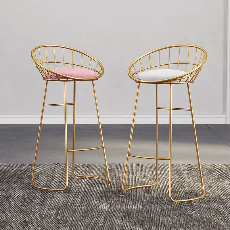 20%New Bar Stool Nordic Minimalist Bar Chair 75cm / 70cm / 65cm Iron Chair, Gold Stool, Modern Dining Chair, Steel Chair