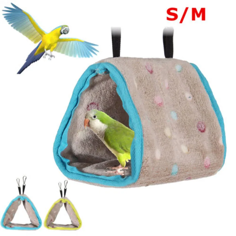 Buy 2017 Plush Parrot Hammock Hanging Cage Cave Hut Shellhard Pet Bird Snuggle