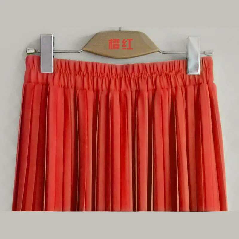 Лидер продаж!(Длина 50 см-96 см) летние женские шифоновые юбки больших размеров женская плиссированная юбка в богемном стиле 21 Цвет - Цвет: Orange