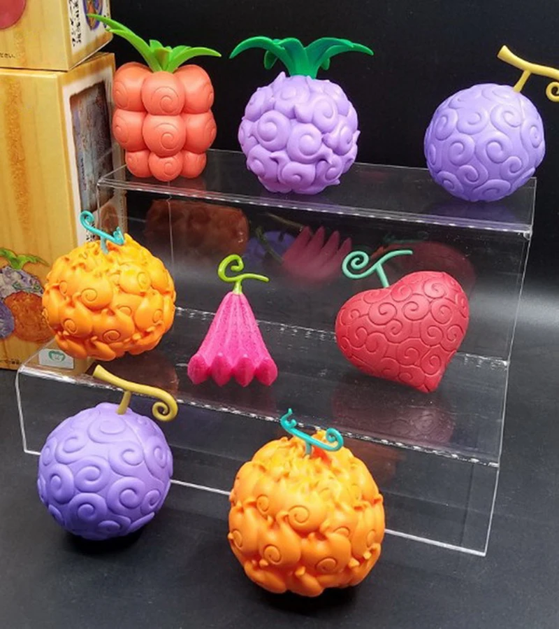 One Piece Devil Fruits 4pcs/set Mini Action Figures Gum Gum Fruit Mera