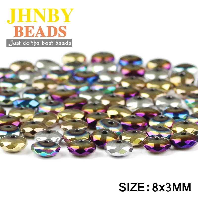 Faceted Flat Round Hematite Ball 3/4/6/8/10mm Natural Stone Ore Gold Colors Loose Beads For Jewelry Bracelets Making DIY natural stone beads