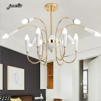 

Nordic chandelier LED metal long creative simple decorative design study room living room bedroom after the modern chandelier