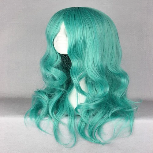HAIRJOY синтетические волосы на молнии 70 см длинные волнистые Harajuku Лолита косплей парик 18 цветов - Цвет: mint green