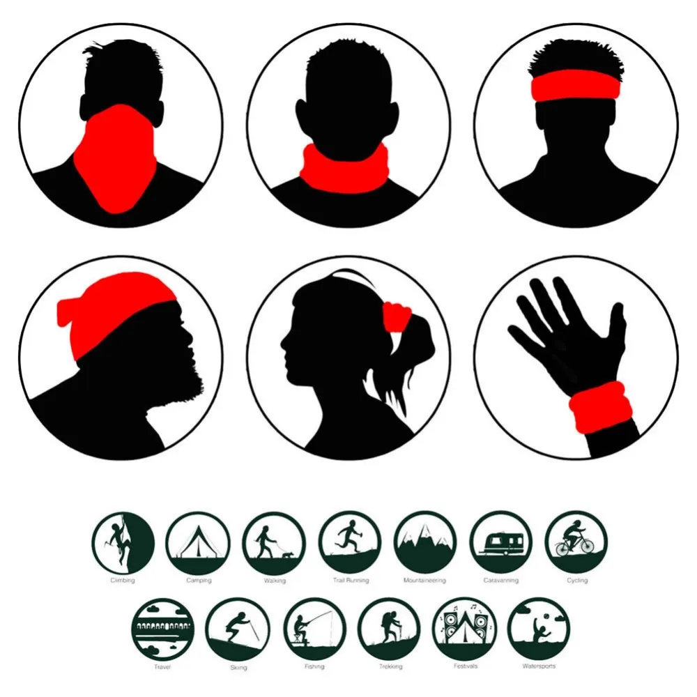 Монтажная Спортивная бандана многофункциональная мягкая Солнцезащитная безшовная 3D печать воротник шапка шарф Тюрбан маска для мужчин и женщин