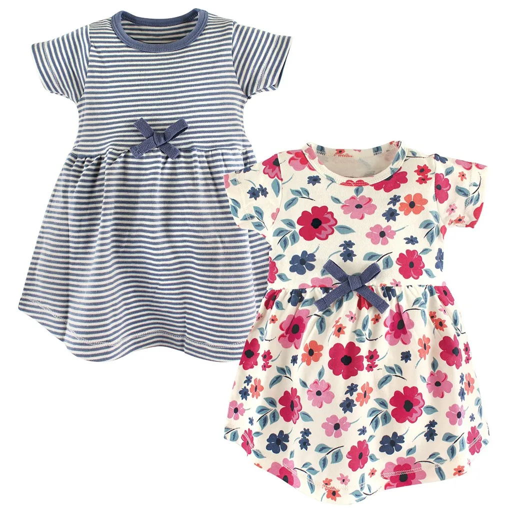 Perimedes/модное летнее платье для маленьких девочек детское платье в полоску с длинными рукавами и цветочным принтом Одежда для девочек из 2
