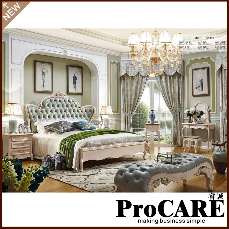 

Hot sale real leather double bed comfortable modern bedroom furniture