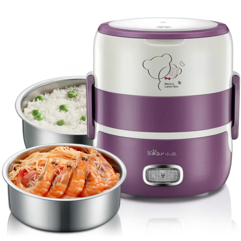 Bear Vacuum Double Layer Electric Heating Lunch Box Stainless Steel