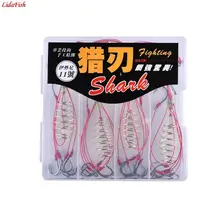 4pcs6#-13# Взрыв рыболовные крючки с Барб высокоуглеродистой стали Красный рыболовные принадлежности