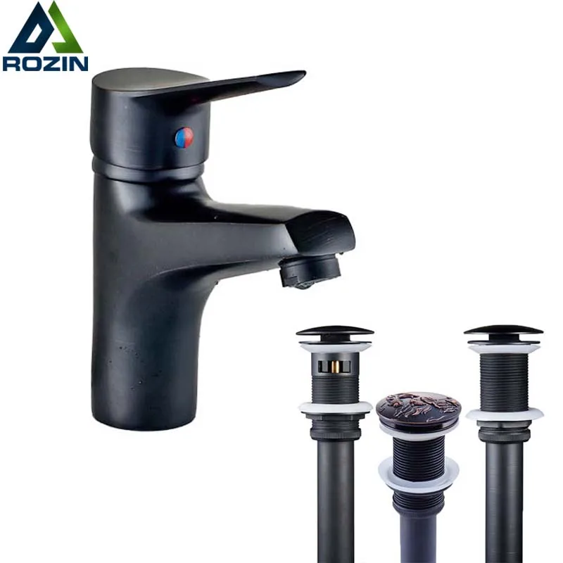 

Luxury Free Shipping Bathroom Vessel Sink Basin Mixer Crane Taps Single Lever Black Hot and Cold Water Faucet