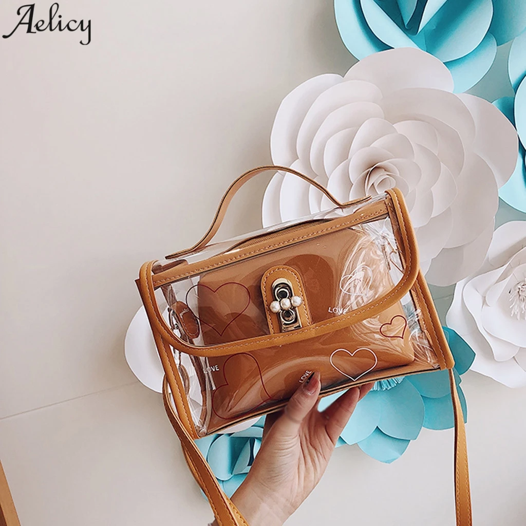 Aelicy Женская модная прозрачная сумка мессенджер для девочек Дамская