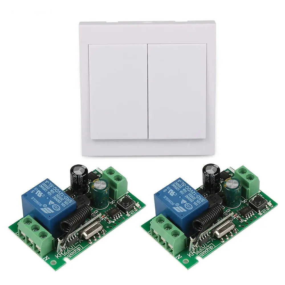 2 Channel Wall Panel Transmitter RF TX Remote Control Light Switch 433
