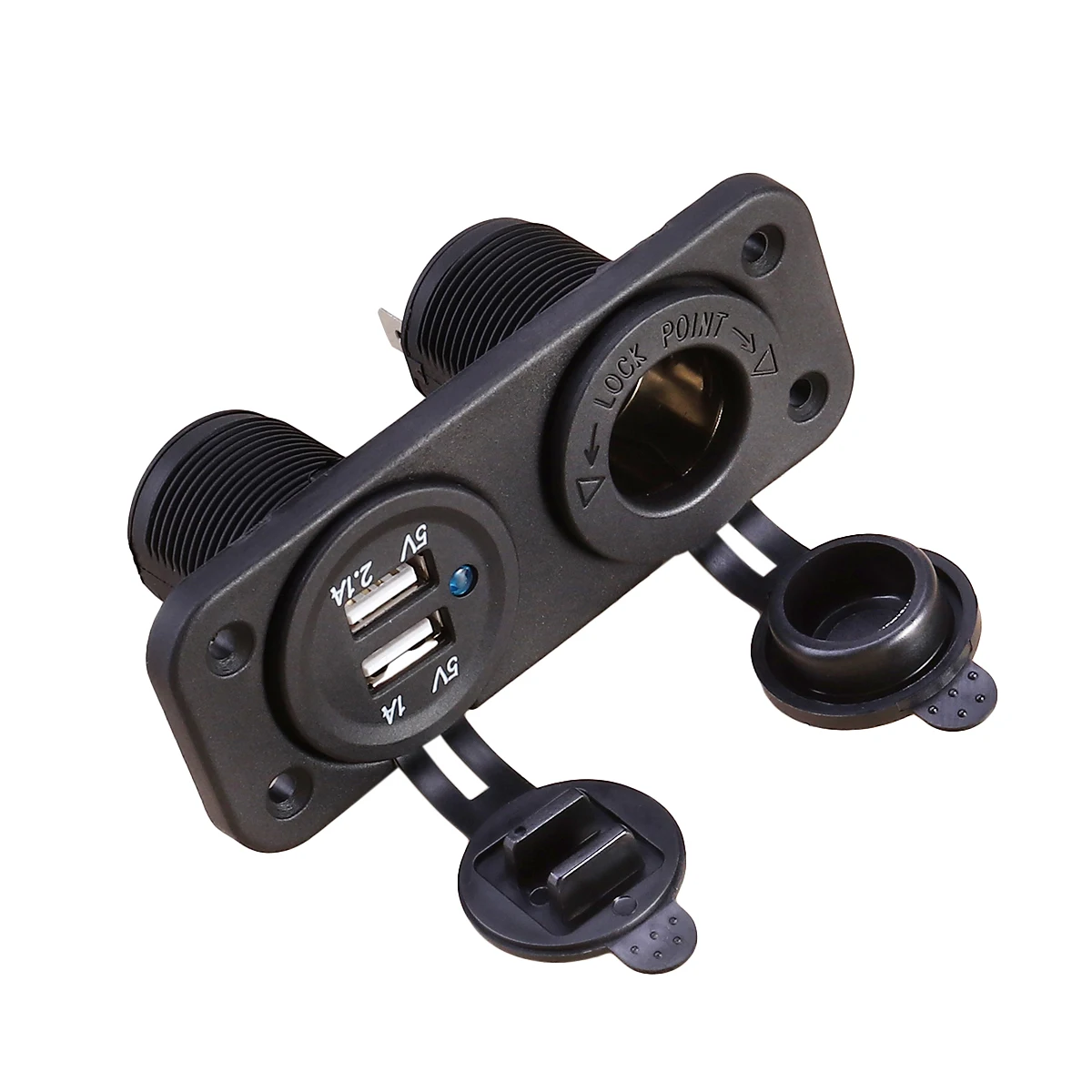 

Universal 12-24V Car Auto Boat Caravan Cigarette Lightet Socket Dual USB Power Adapter Charger with LED Digital Voltmeter