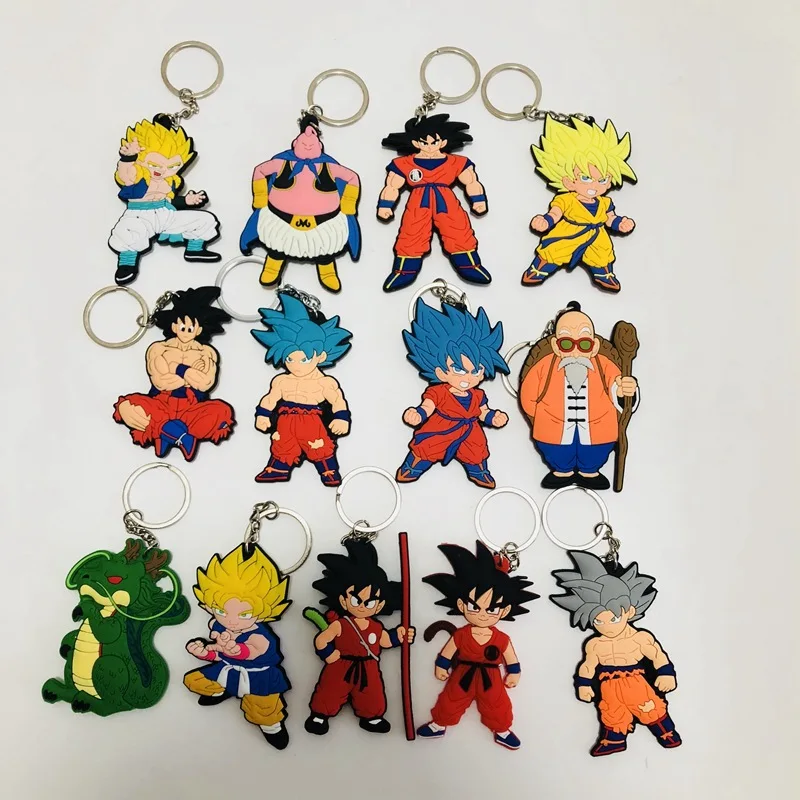 

Anime Dragon Ball Sun Wukong keychain cos Japanese Master Roshi Krillin Super Saiyan Shenron fashion personality kids keyrings