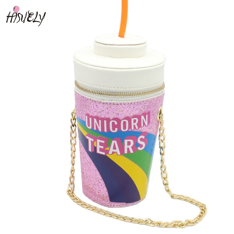  2017 New Fashion design personalized drink soda bottles modeling Skinny Dip Unicorn Tears Novelty Bag Shoulder Bag Handbag 