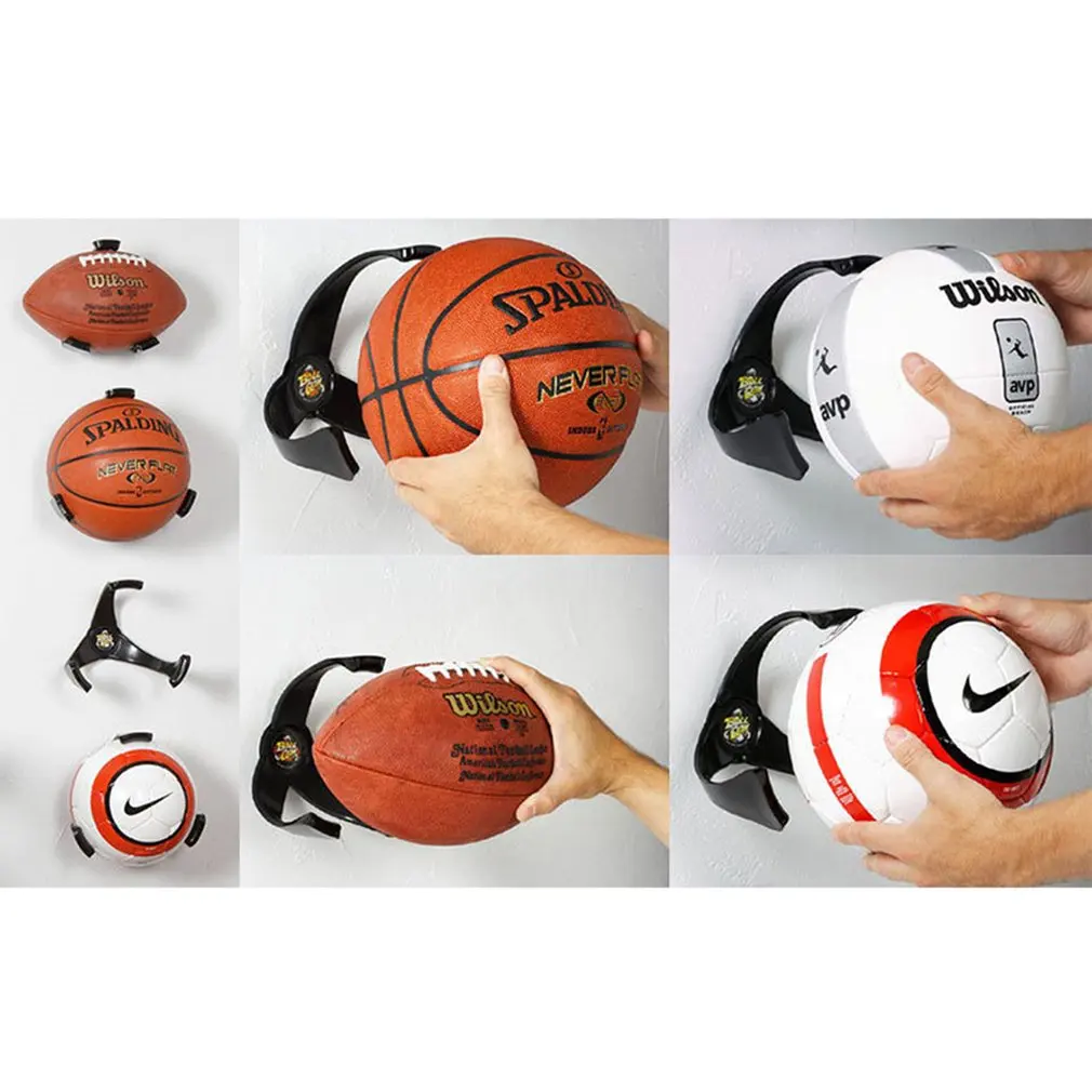 Пластиковая настенная подставка для баскетбольного мяча, стойка для хранения мяча, стойка для хранения мячей