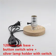 Эдисон Ретро дубовый деревянный серебряный переключатель патрон потолочная Роза для настольной лампы декоративная лампа со светодиодной трубкой освещение аксессуары