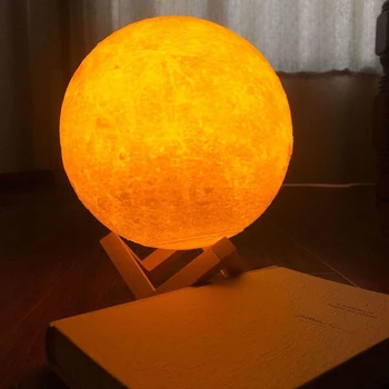 

3D Printing Moon Lamp 20cm 18cm 15cm Colorful Change Touch USB Drive Night Light Decorating Your Home Present Creative
