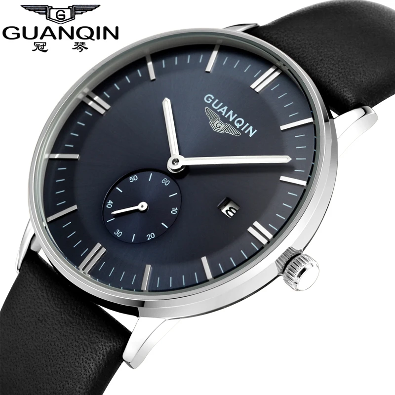

Fashion Men Watch GUANQIN Casual Watches Men Top Brand Luxury Waterproof Leather Men Wristwatches Quartz Watch reloj hombre
