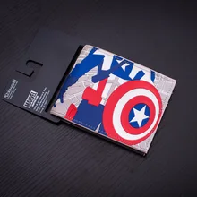 Комиксы DC Marvel Лидер продаж кошелек Капитан Америка Для мужчин ПВХ кошелек сумка аниме дизайнер Женские Кошельки известный бренд человек кошелек