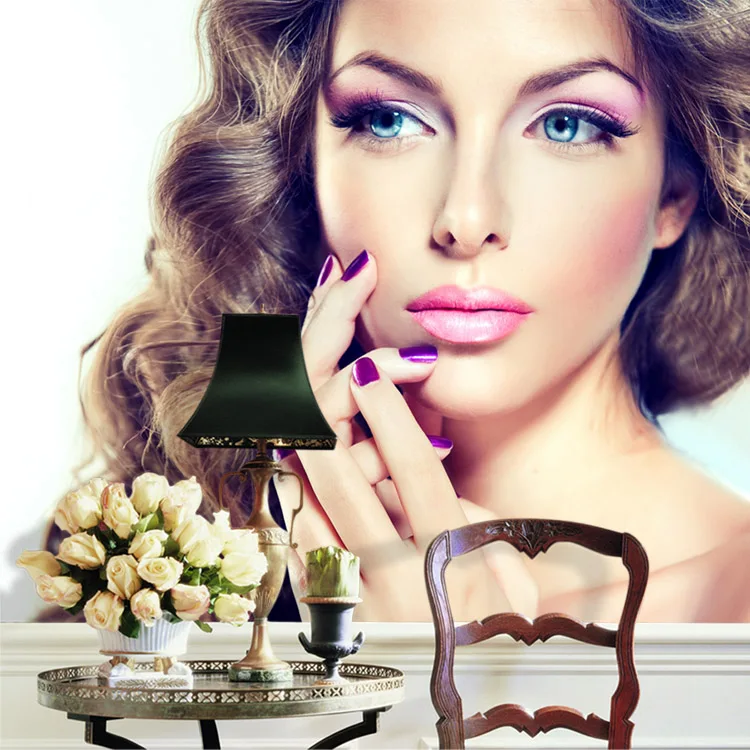 

Elegant Women Photo wallpaper Giant Wallpaper Custom 3D Wall Murals Waterproof Silk Art Nail Beauty Shop Bedroom Girl Room decor