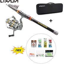 Lixada Telescopic Fishing Rod Reel Combo Full Kit Carp Fishing Pole Rod Reel Line Lures Hooks Bag Fishing Tackle Set for Pesca
