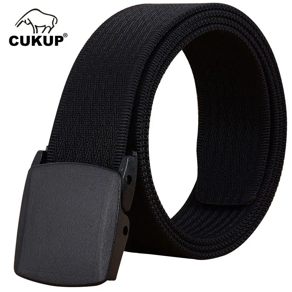 

CUKUP Unisex Design Quick Drying Quality Black Nylon Waist Belts Buckle Female Casual Accessories Belt Women 3.8cm Wide CBCK089