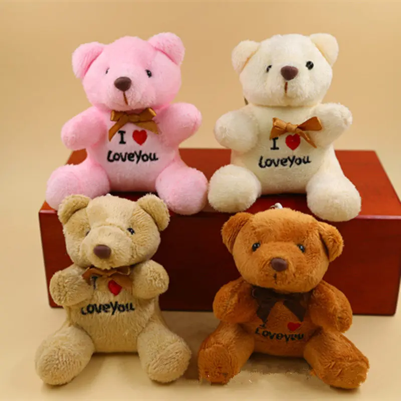 

1Pcs Cute Girls Love Teddy Bear Plush Toy Keychains for Women Key Ring for Car Porte Clef Llaveros Chaveiro Coin Purse