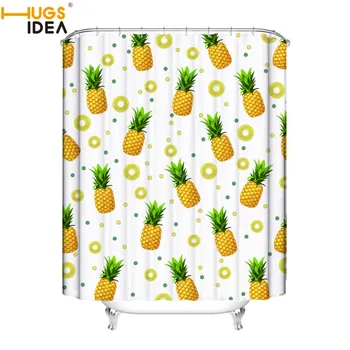 

HUGSIDEA 1Pcs Custom Waterproof Shower Curtain Bathroom Decor Pineapple Decoration Cortina De Bano 2019 Bath Curtain Gift