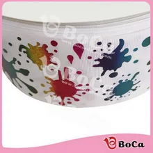 100 ярдов 3 дюйма 75 мм белый с радужной краской grosgrain ленты принимаются на заказ