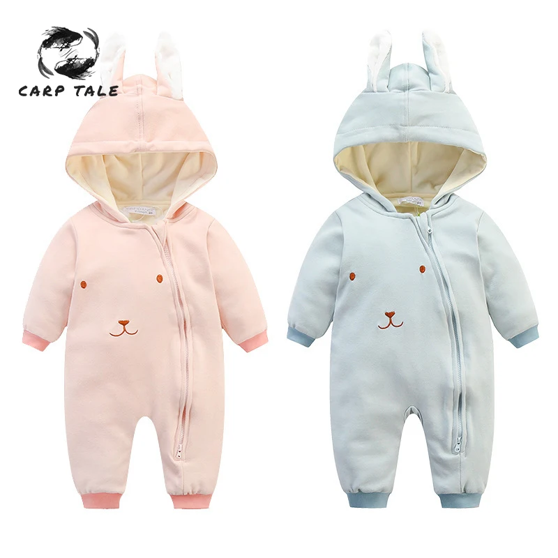 

Cute newborn children baby clothes baby onesies baby rabbit hooded jumpsuit children autumn and winter clothing bodysuit