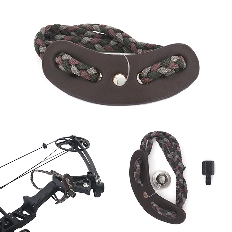 

1Pcs Compound Bow Sling Adjustable Wrist Sling Braided Rope and Metal Parachute Strings Hunting Archery Bow Sling Belt