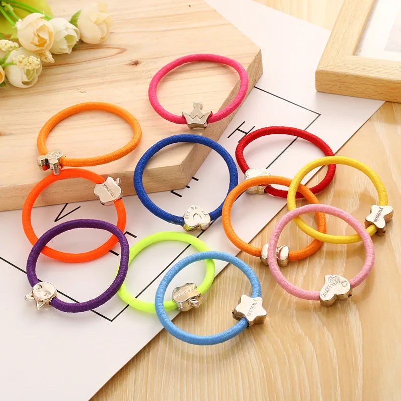 

1 pcs Candy Fluorescence Colored Hair Holders High Rubber Baby Bands Hair Elastics Accessories Girl Women Tie Gum And Spring