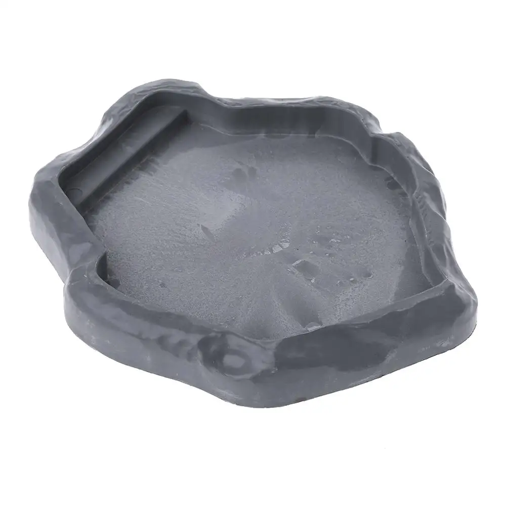 

Reptile Feeder Food Bowl Fake Rock Water Feeding Dish Turtle Snake Breeding Tray