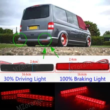 Buy 2pcs LED Rear Bumper Reflector for VW T5 Transporter/Caravelle/Multivan 2003-2011 Tail lights Stop Brake Lights (CA243) Car Free Shipping