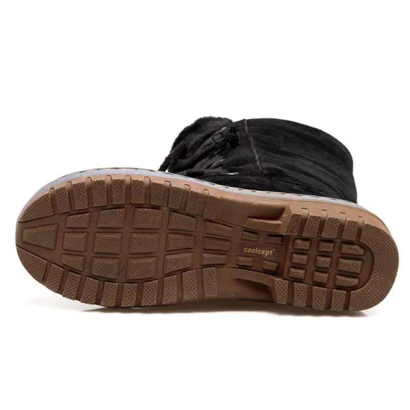 Coolcept/размеры 34-43; Модные женские зимние ботинки на плоской подошве в русийском стиле; короткие ботинки на меху с перекрестными ремешками; женская обувь