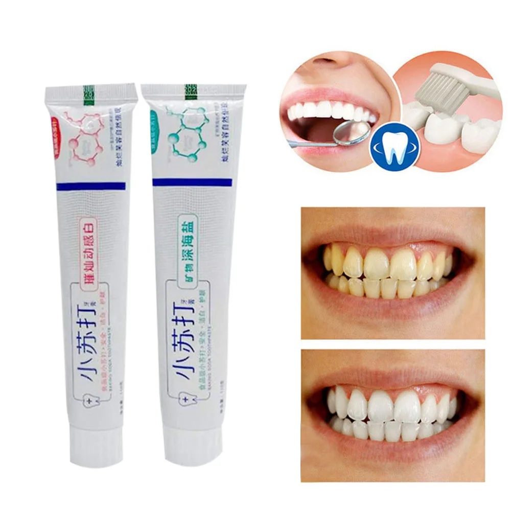 2Pcs Baking Soda Toothpaste Statin Removal Whitening Tartar Toothpaste Bright Dynamic Natural
