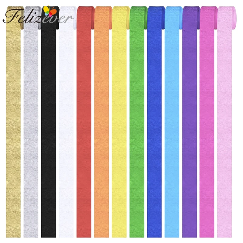 

25 Meters Paper Streamers Roll for Kids Birthday Party Backdrop Graduation Ceremony Wedding Festival Decorations Rainbow Party