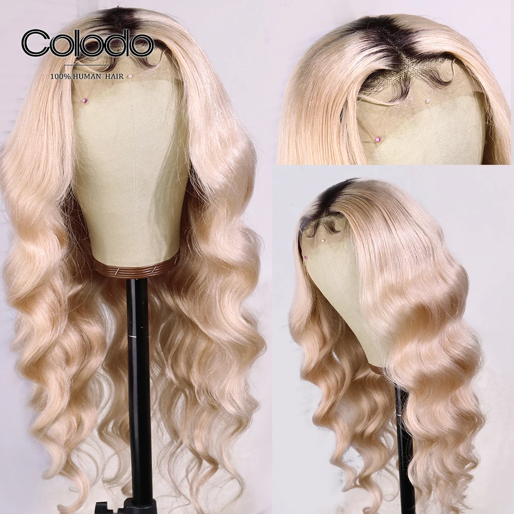 

COLODO 613 Ombre Lace Front Wig Pre Plucked Loose Deep Wave Wig with Baby Hair Remy Hair Brazilian Lace Front Human Hair Wigs