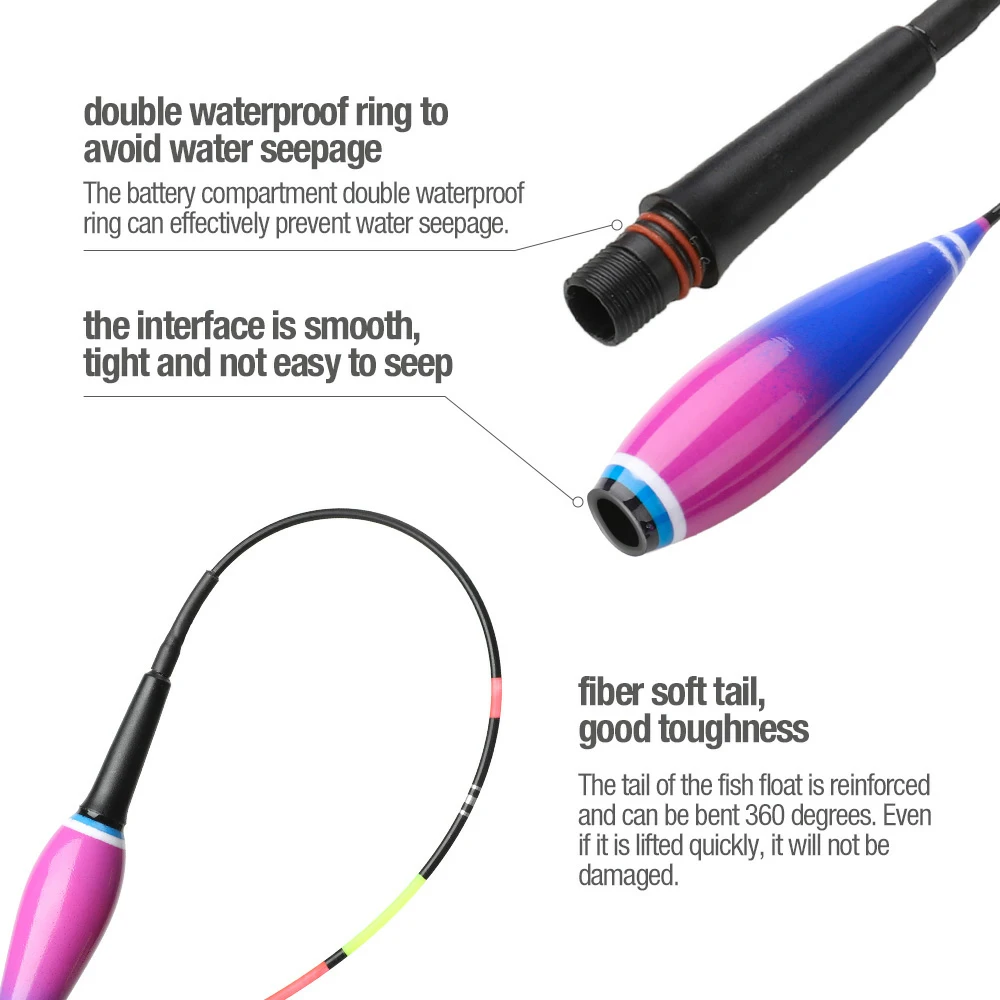 DONQL Gravity Sensor Smart Fishing Led Light Float Bite Automatically Remind Glowing Float Electric Fishing Buoy With Batteries (2)