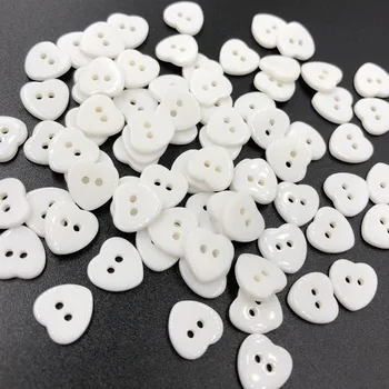 

50/100pcs 12mm Cute Heart Plastic Button Sewing Accessories lots White color PT43